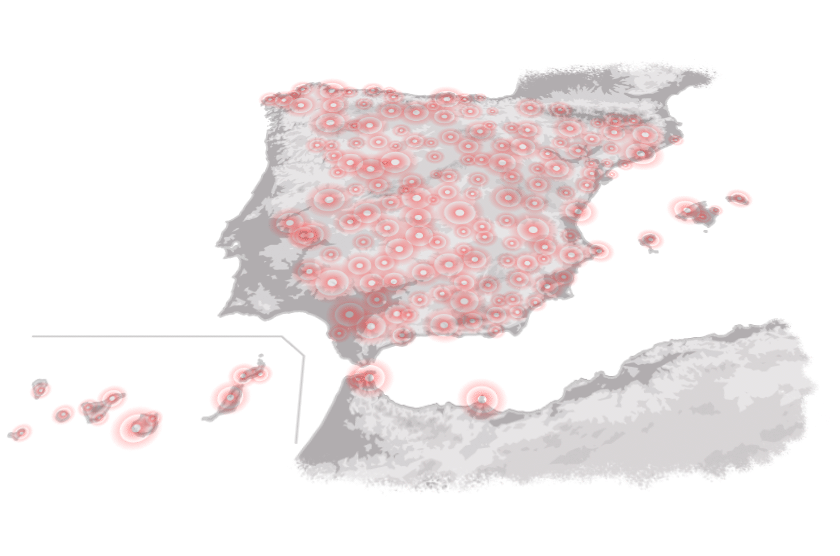 Mapa de antenas de Securitas Direct